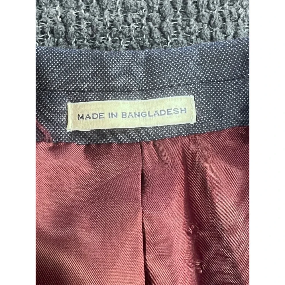 Joseph Abboud Boys Blue Two Button Blazer Jacket Size 8R Burgundy Lining